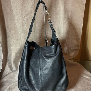 Coach Black Pebbled Leather Hobo with Silver Hardware